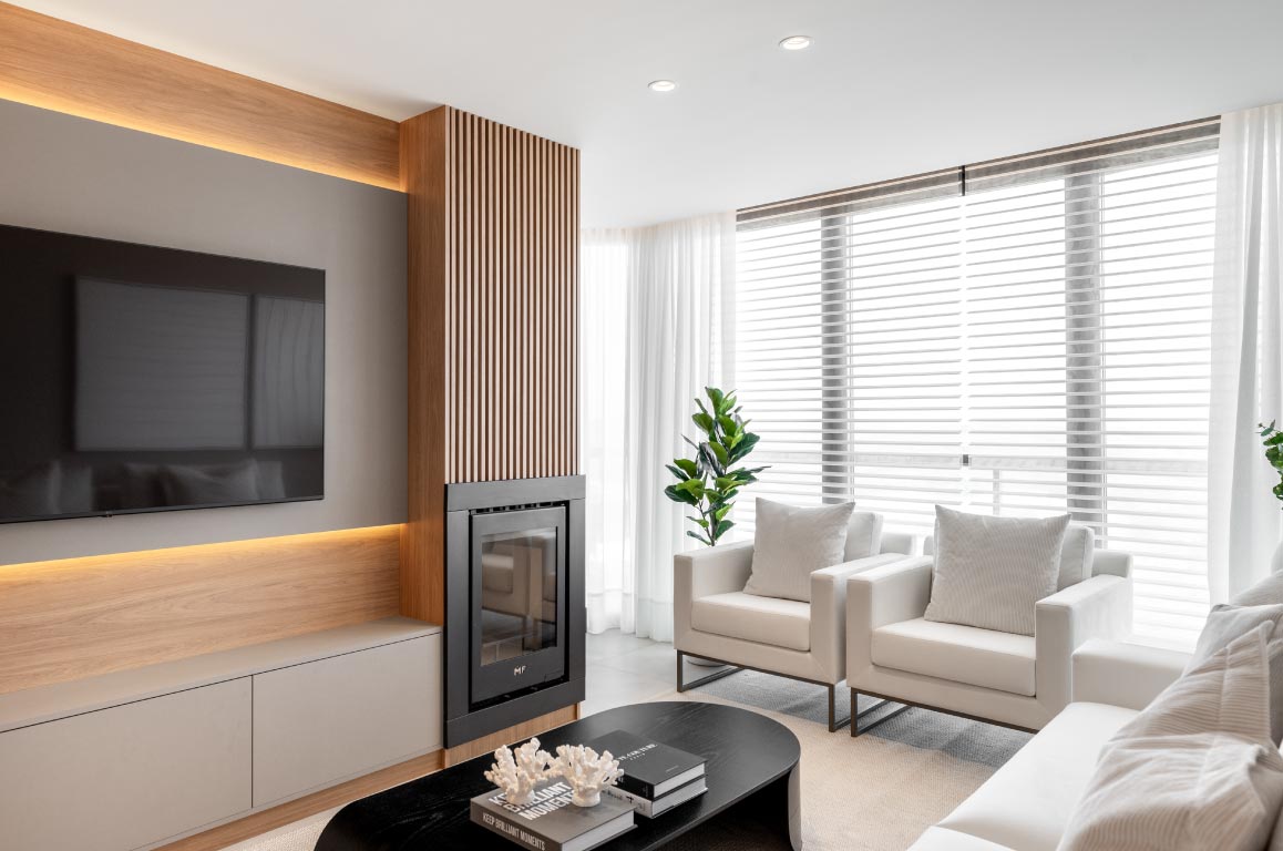 Living planejado de alto padrão — projeto Nest Design & Marcenaria