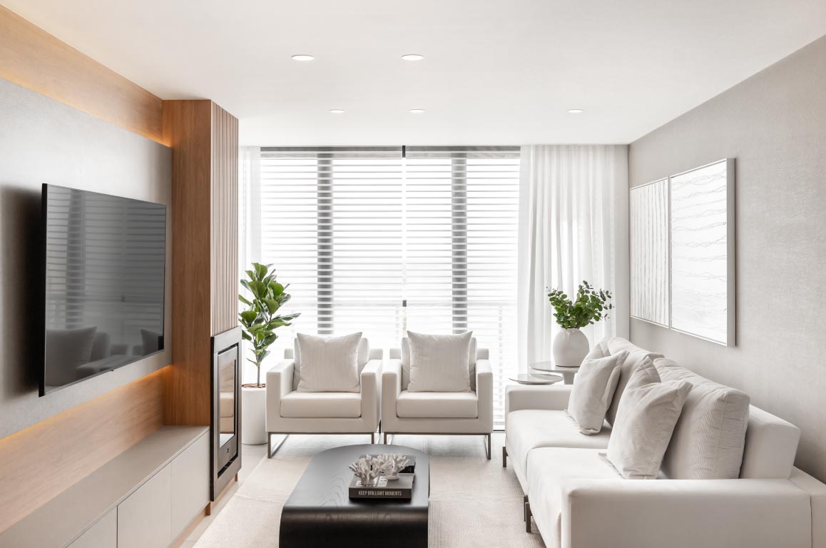 Living planejado executado pela Nest